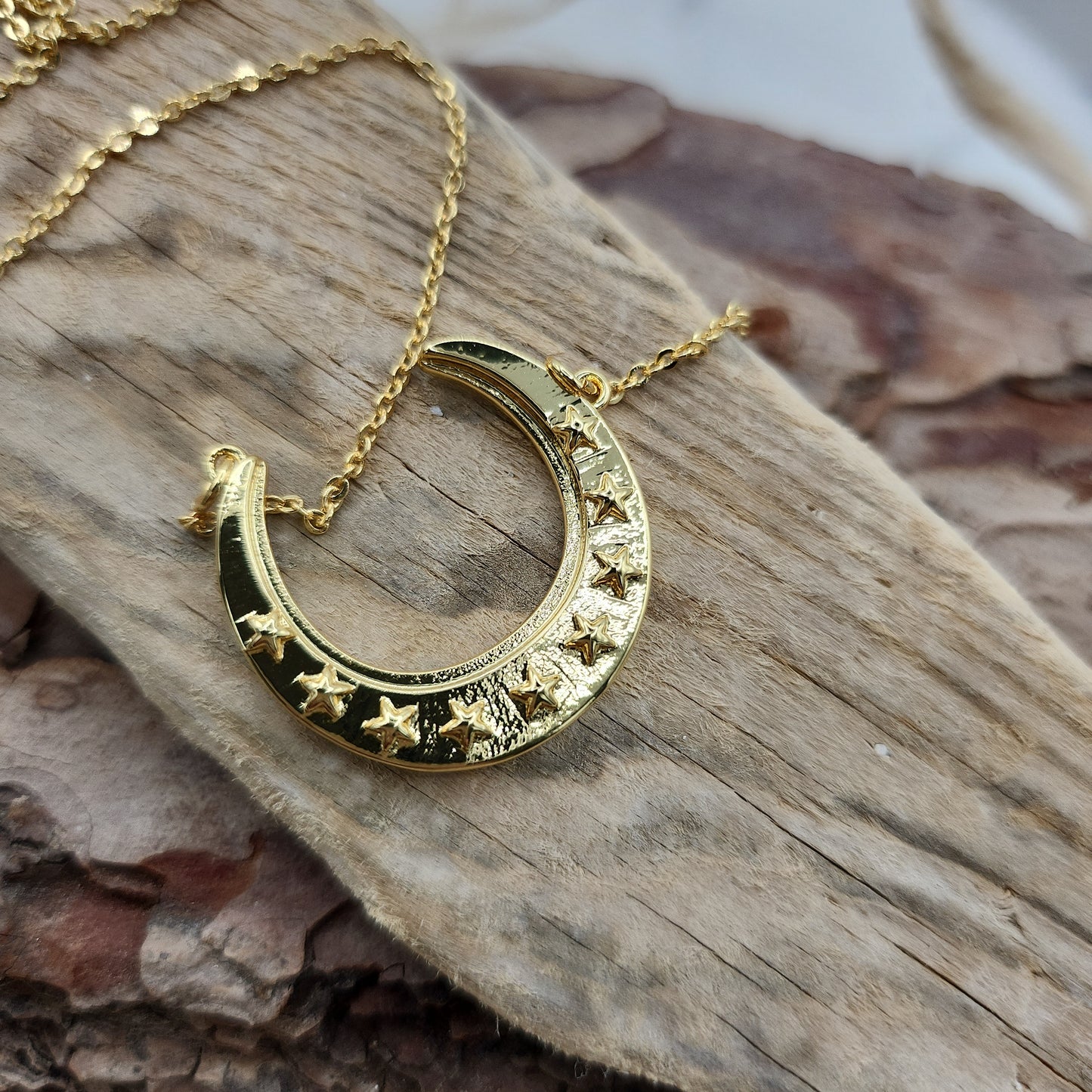 Crescent Moon Gold Necklace