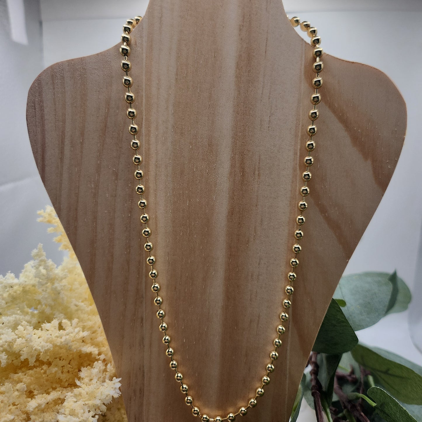 Gold Bobble Chain Necklace