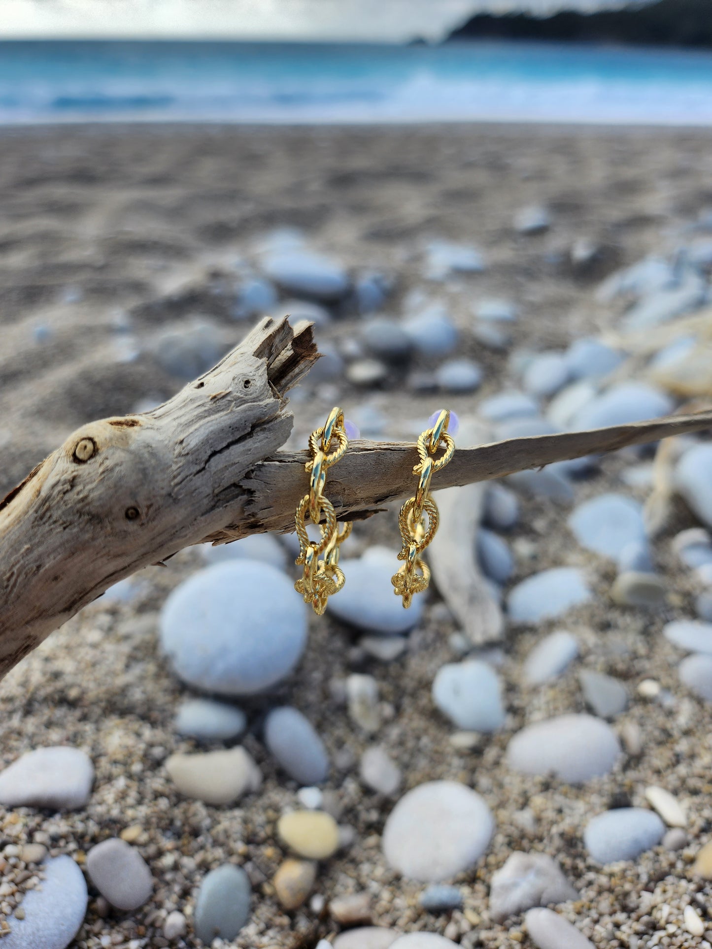 Gold link Hoop Earrings