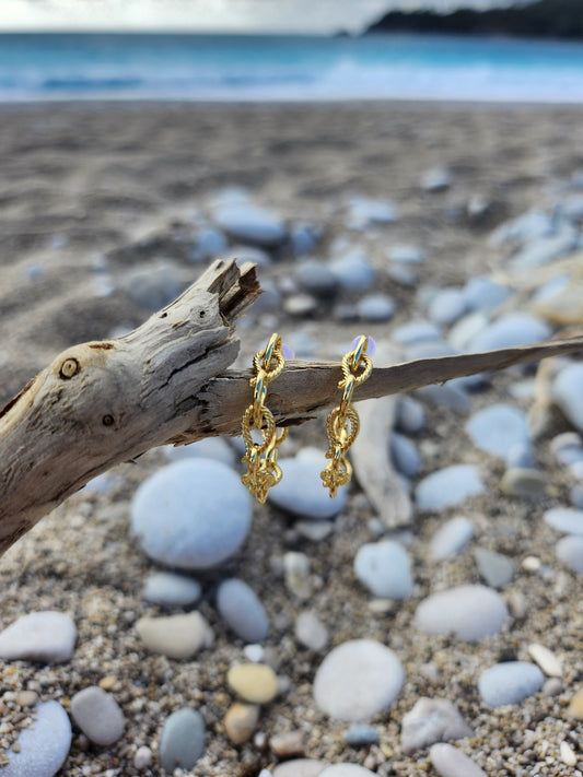 Gold link Hoop Earrings