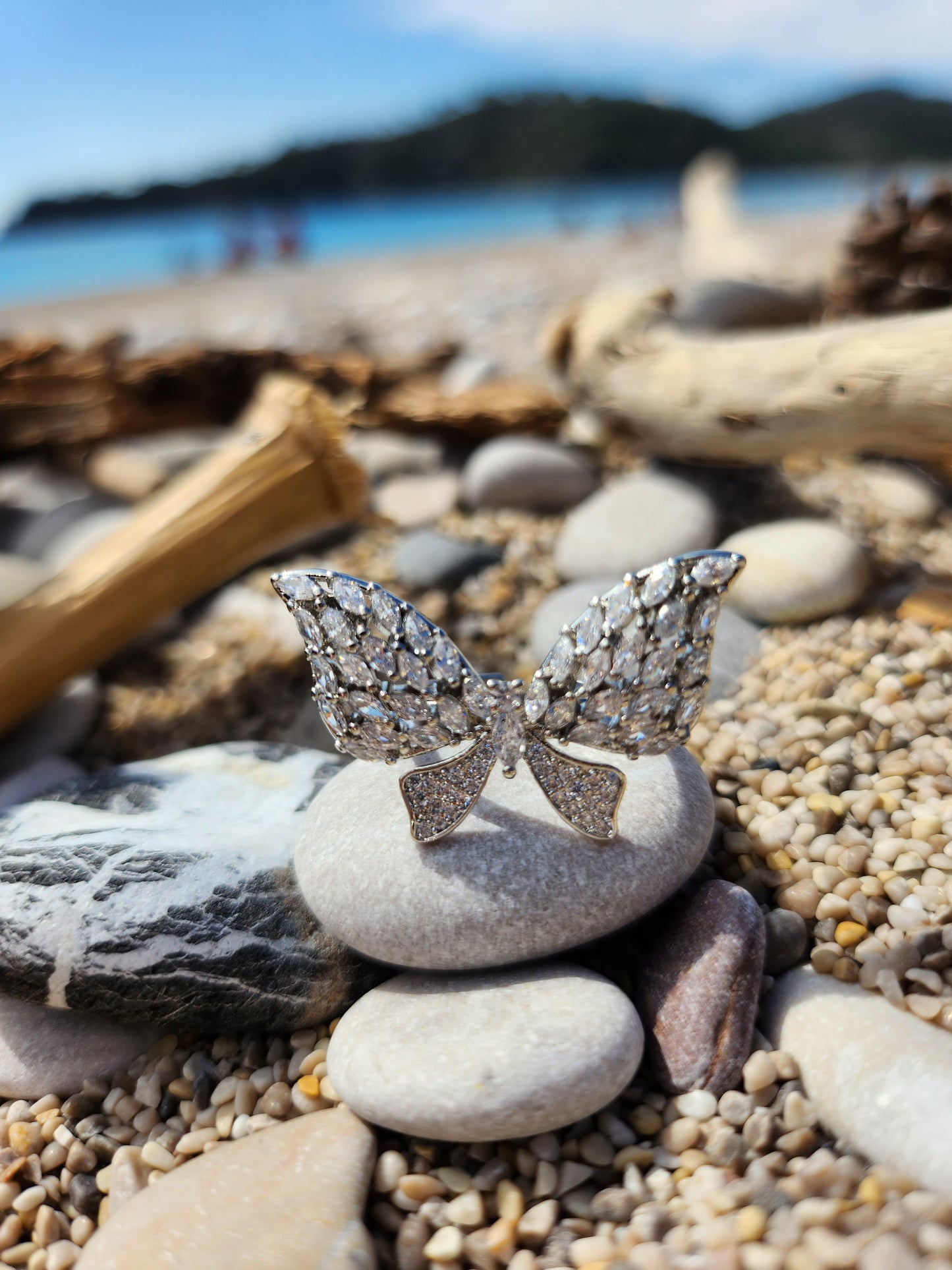 Silver Butterfly Adjustable Ring