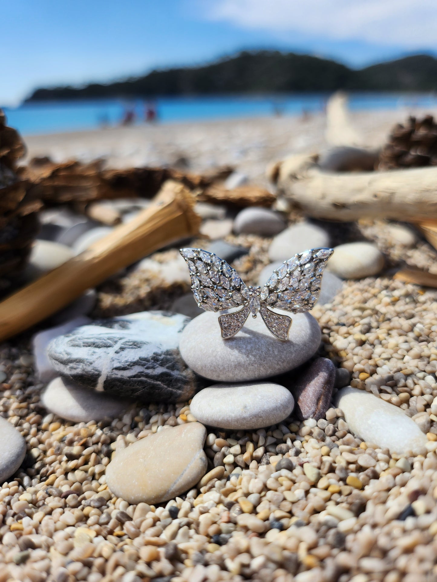 Silver Butterfly Adjustable Ring