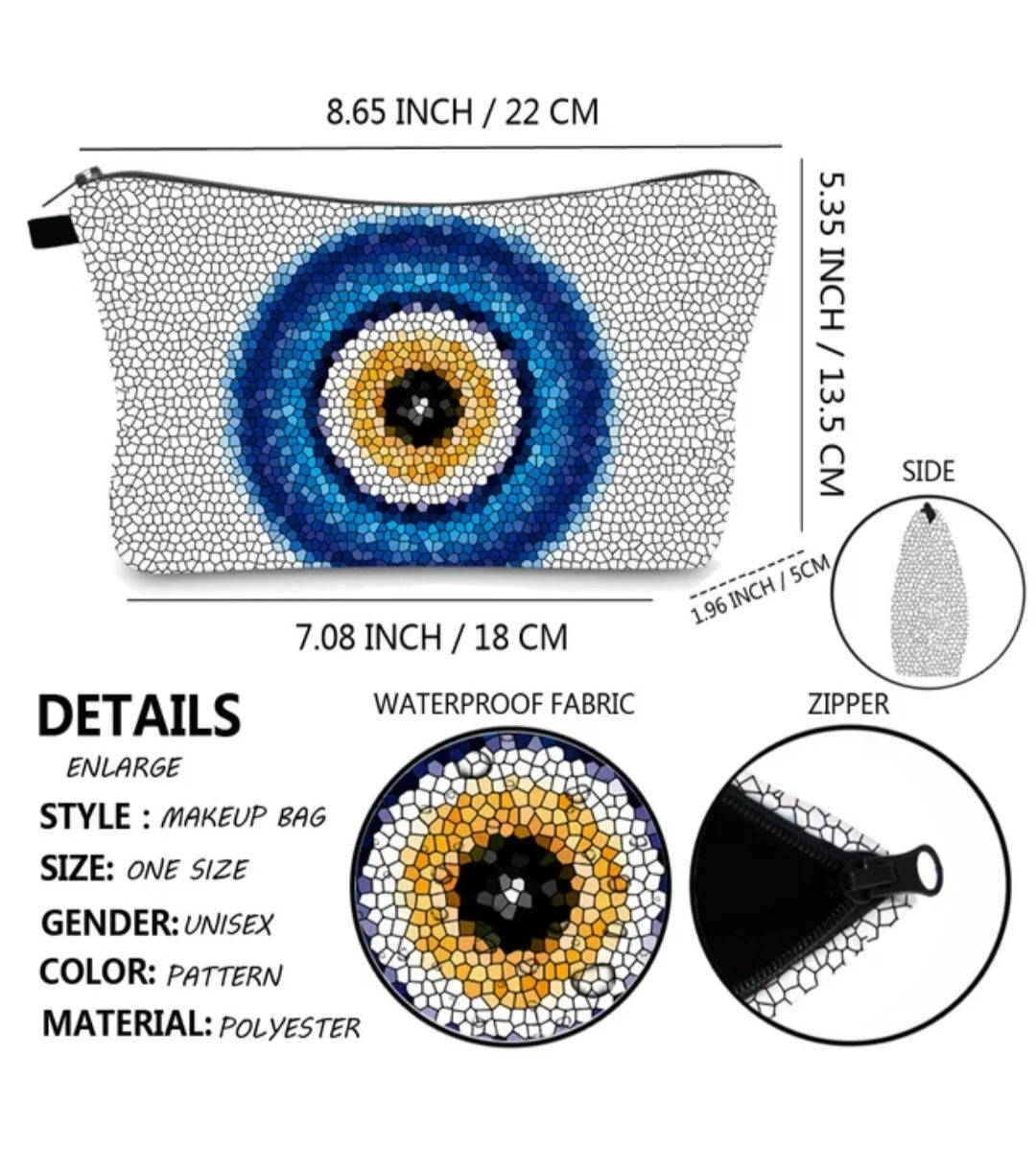 Protective Evil Eye Makeup Tolietry Bag